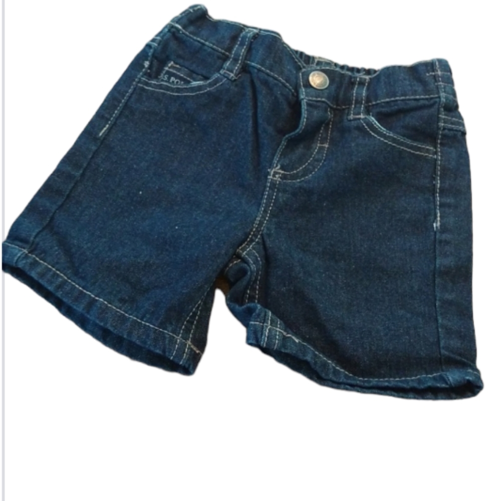 6/$15 Size 6-9 M baby boys U.S. Polo assn denim jean shorts